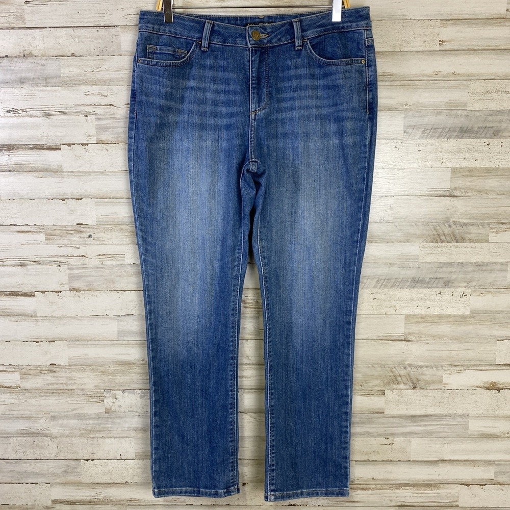 Lee Petite Jeans Women 16P Blue Denim Regular Fit Shaping Mid Rise Straight